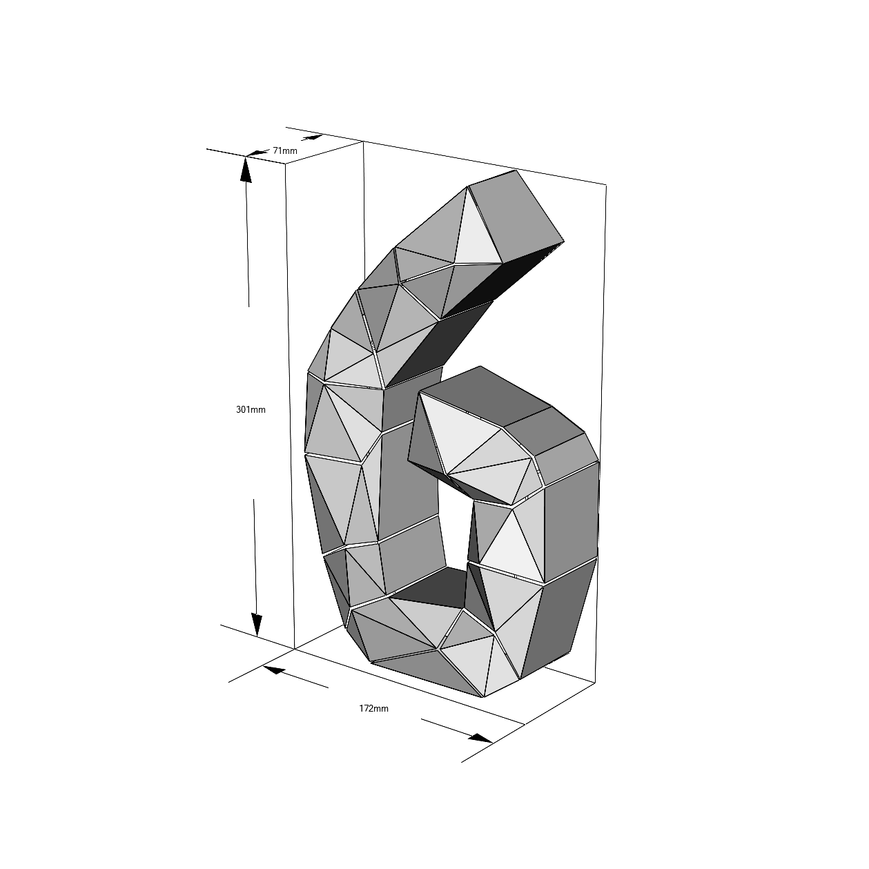 PAPERCRAFTIST_PCT029_CRYSTALNUMBER6_IMAGE_DIMENSION